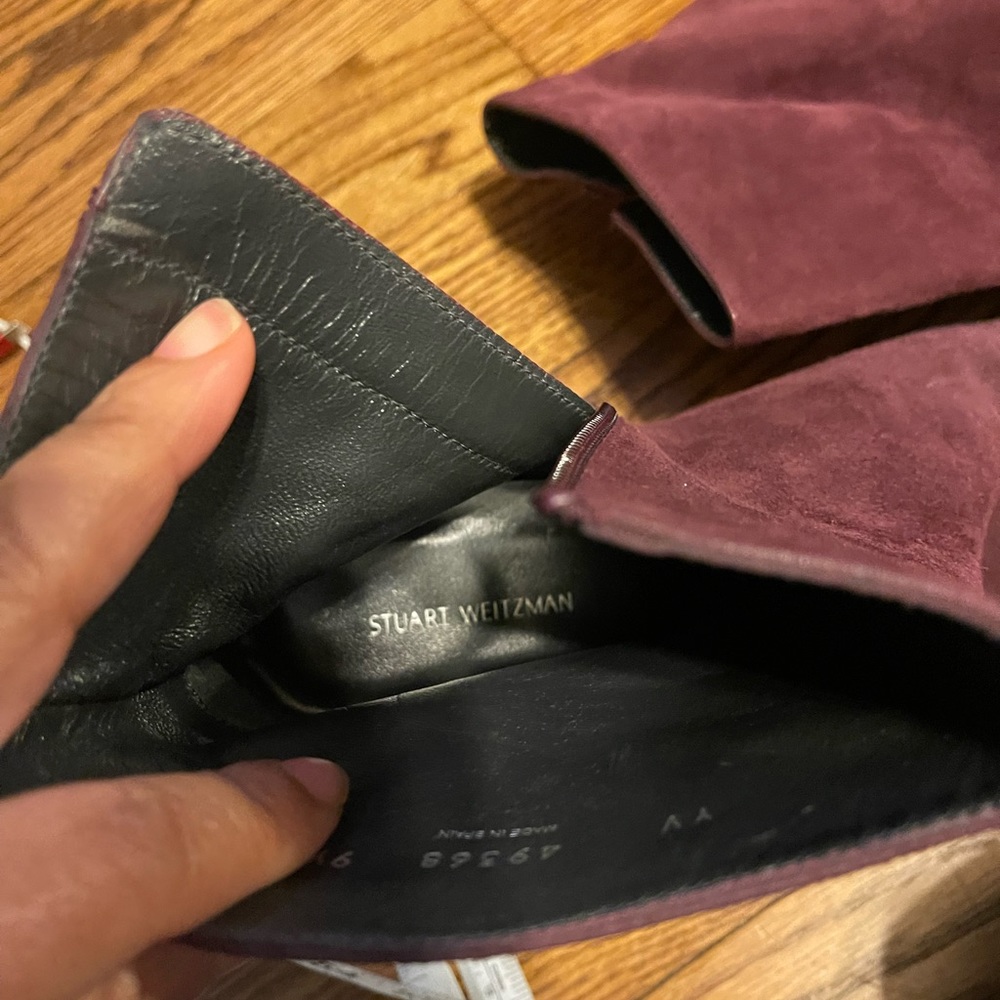 Stuart Weitzmann Booties-Gently Worn-Burgundy Col… - image 6